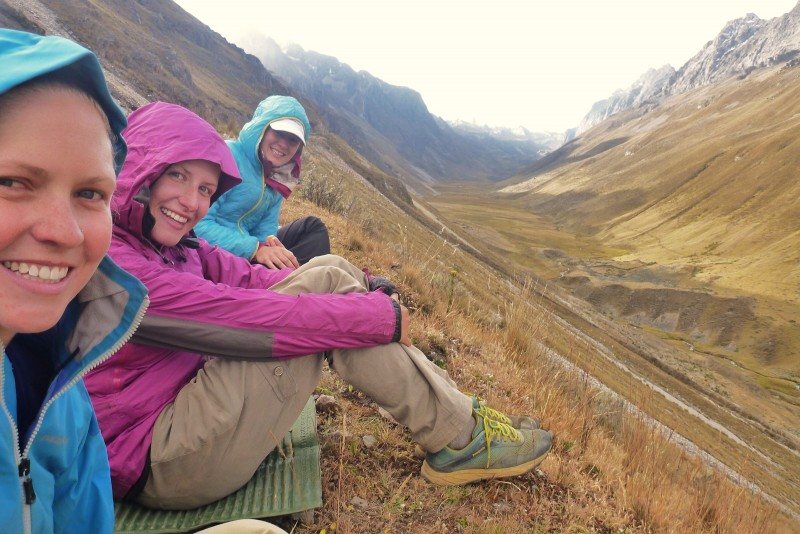 women backpacking